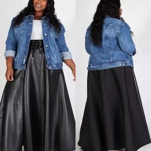 Faux leather maxi skirt